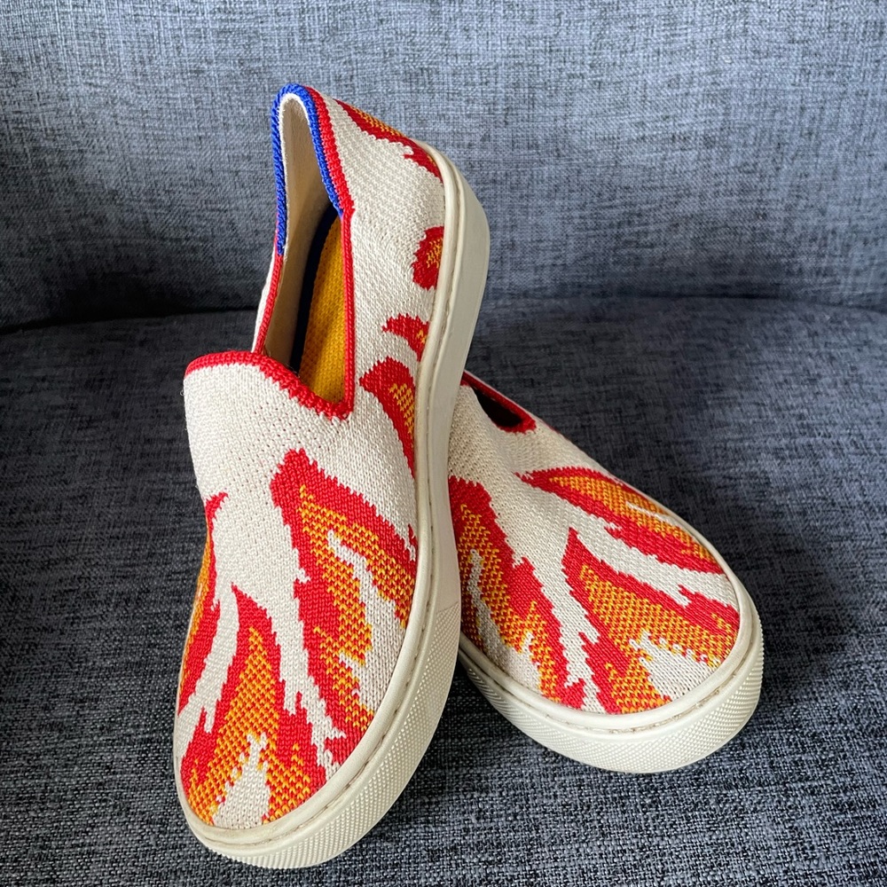 Rothy's The Kid Flame Knit Slip On Sneaker Shoes